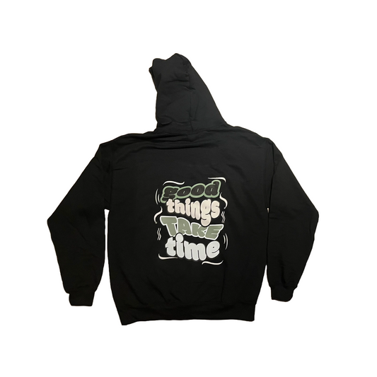 Olive Green Good Things Take Time Hoodie